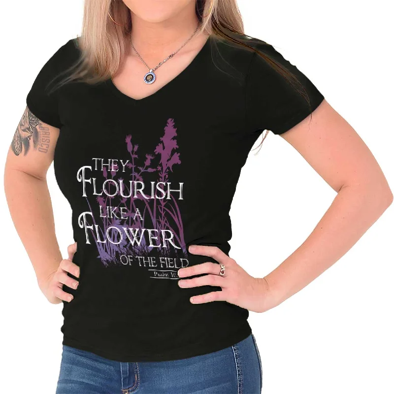 They Flourish Like A Flower Junior Fit V-Neck T-Shirt Zippered Front Buttoned Front Snap Front Zippered Front Buttoned Front Snap Front They Flourish Like A Flower Junior Fit V-Neck T-Shirt Zippered Front Buttoned Front Snap Front Zippered Front Buttoned Front Snap Front