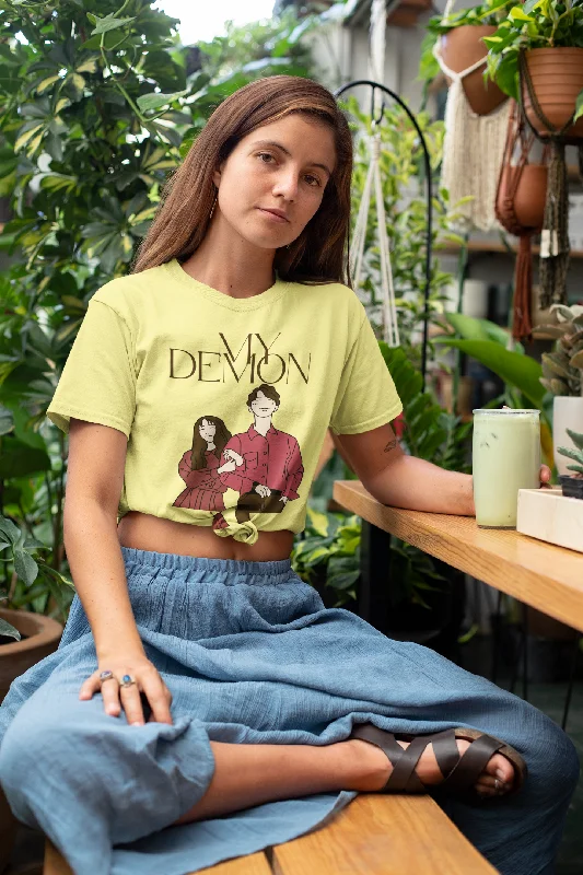 Women Round Neck Butter Yellow T Shirt K-drama My Demon Cashmere Blend Cotton Blend Poly Blend Cashmere Blend Cotton Blend Poly Blend Women Round Neck Butter Yellow T Shirt K-drama My Demon Cashmere Blend Cotton Blend Poly Blend Cashmere Blend Cotton Blend Poly Blend