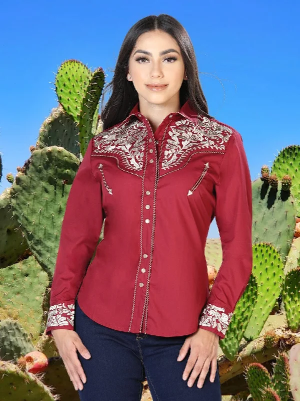 Women's Long Sleeve Western Shirt El Señor de los Cielos *Wine/Khaki-43613* Hooded Caped Shawl Collar Hooded Caped Shawl Collar Women's Long Sleeve Western Shirt El Señor de los Cielos *Wine/Khaki-43613* Hooded Caped Shawl Collar Hooded Caped Shawl Collar
