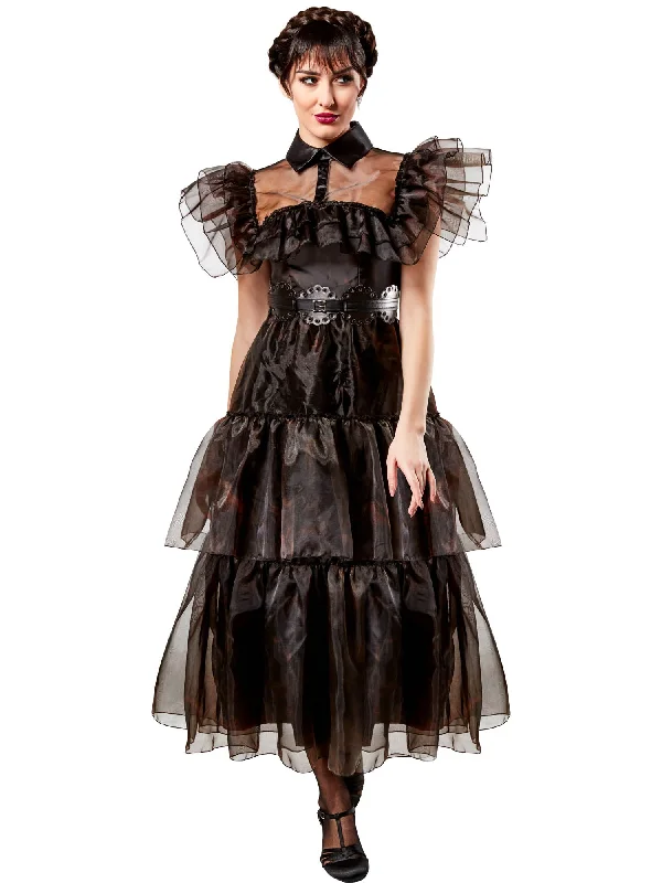 Wednesday Raven Womens Dress Addams Costume Tunics Distressed trendy Tunics Distressed trendy